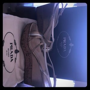 Prada platform wedge sandal